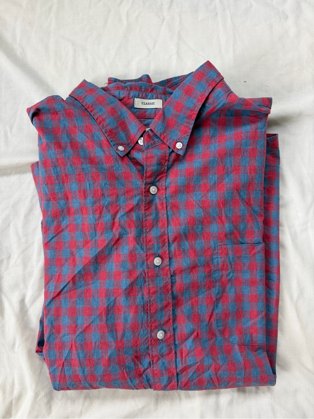 J Crew red and blue plaid